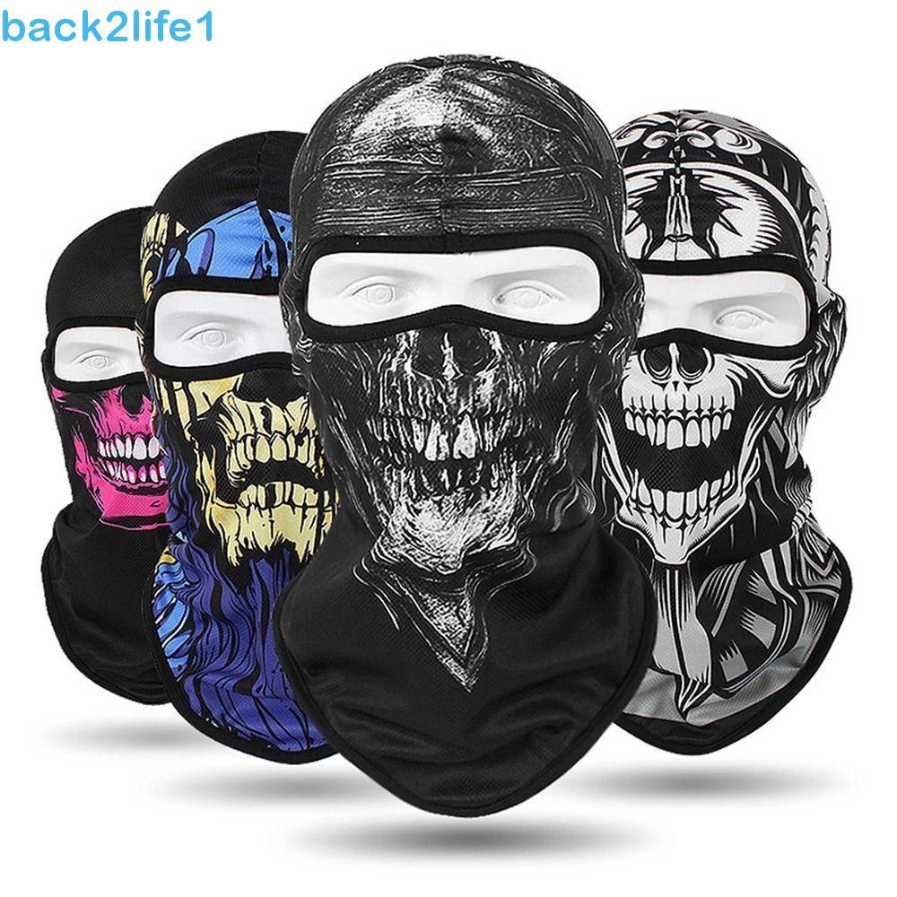 BACK2LIFE1 Motocicleta Balaclava Boné De Vento Máscara Cabeça Pescoço Mais Quente Ciclismo Chapelaria Crânio Impressão P
