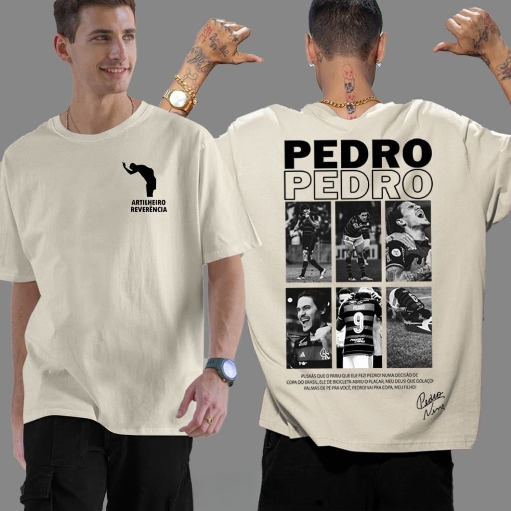 Camiseta Unissex Estampa Jogador Pedro Futebol⚽⭐- Camisa de Malha 100% Algodão - Envio Imediato😊- VS Shopp