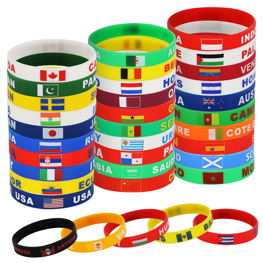 Pulseira com Bandeira Nacional da Copa do Mundo 2026, Pulseira do Brasil, Pequeno Presente, Souvenir, Mercadoria de Apoi