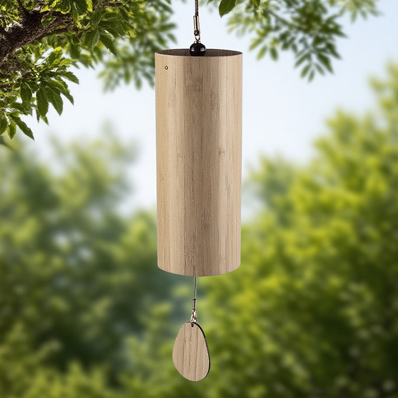 Tubo de bambu acorde vento carrilhão ornamentos japoneses varanda pátio cura terapia som acorde vento carrilhão pingente