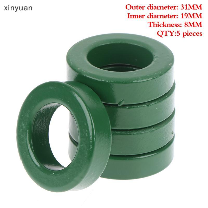 xiny 5 Peças Mn-Zn Anel De Núcleo De Ferrite Verde De Alta Condutividade 31 * 19 * 8mm Indutor De Filtro anti-Interferên