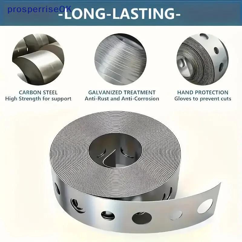 [newpros] 1 Rolo De Fita De Ferro Galvanizado Pré-Perfurado Metal Multi-slot Para Suporte E Trabalho Em Chapa Metálica [