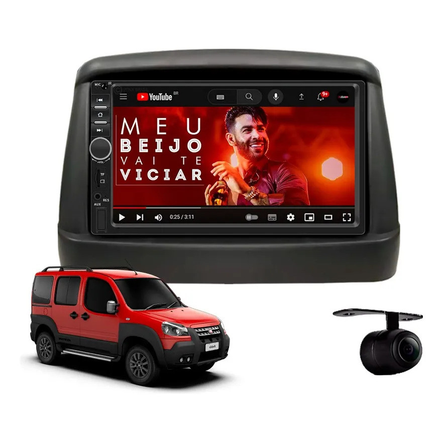 Central Multimídia Fiat Doblo Grafitte 2002 À 2021