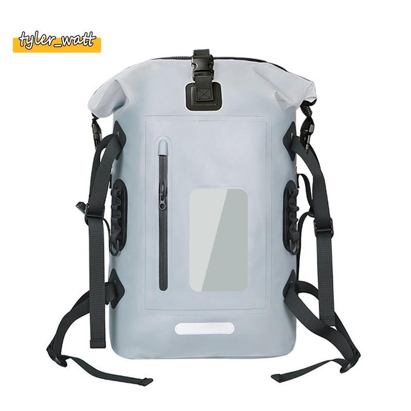 [tyler_w] Bolsa Seca Impermeável Cinza 30L , Mochila De Pesca Multiuso Para Natação À Deriva E Trekking Em Rio