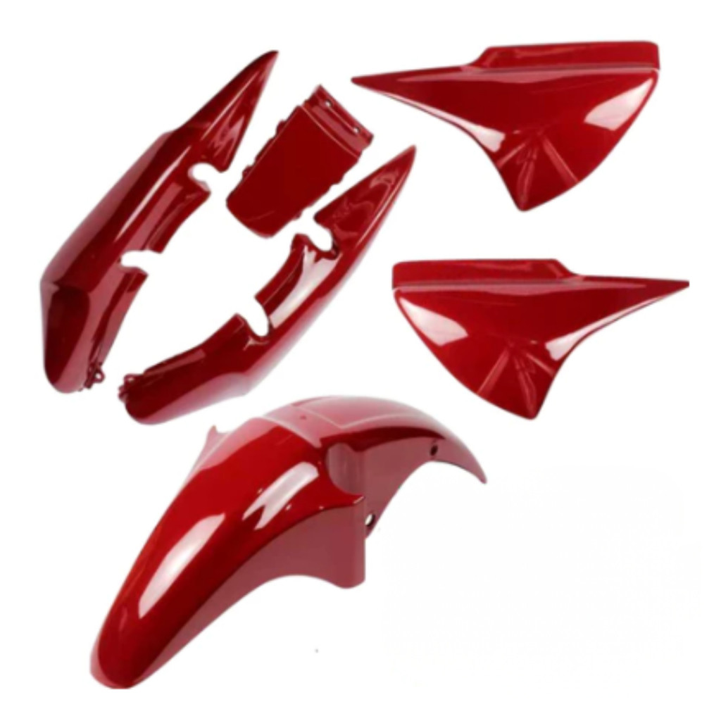 Carenagem Titan 150 Vermelho 2006 2007 2008 Paralama Laterais e Rabeta Completa