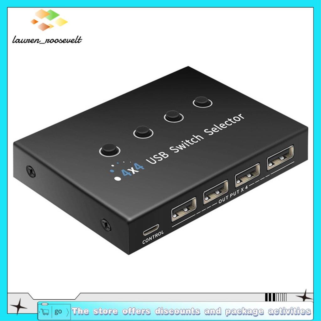 4 Em 4 Saídas KVM USB2.0 Switch Hub Adaptador USB2.0 Impressora Splitter Switcher Para PC Laptop Teclado Mouse Monitor