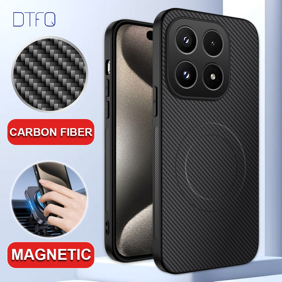 Capa De Fibra de Carbono Capinha De Celular para Xiaomi 17 / Xiaomi 17 Pro / 17 Pro Max / 17 Ultra