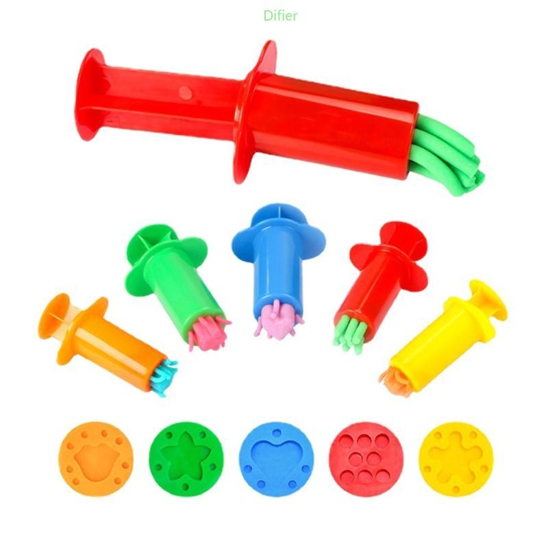Difier 5x Para Kit Ferramentas Massa Inteligente Conjunto Aperto Plasticina Extrusora Jogo Aprendizagem