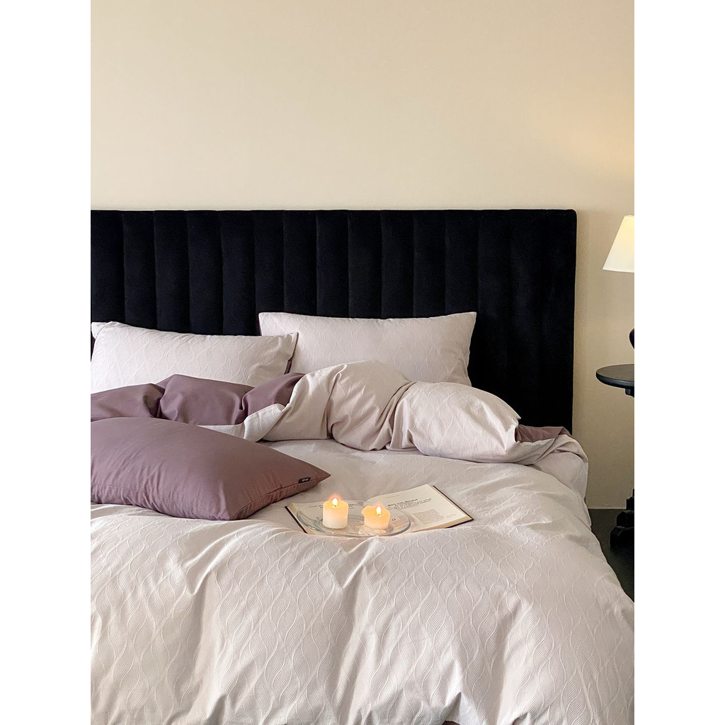 Jacquard engrossado - cama Muji conjunto de quatro peças 100S fio-Yarned colcha capa folha luz luxo High-End sentir puro