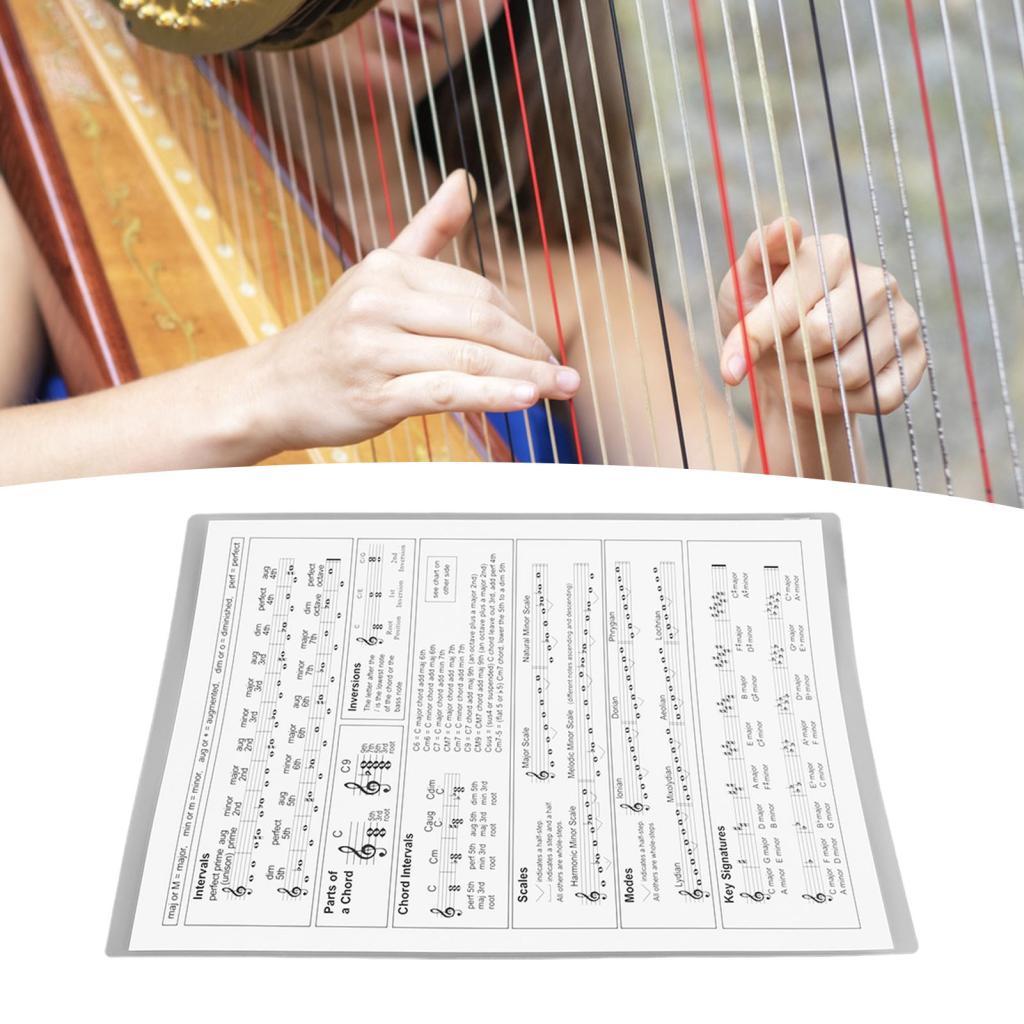 Acessórios de prática portátil para gráfico de acordes de harpa Mingzhe para iniciantes (S)