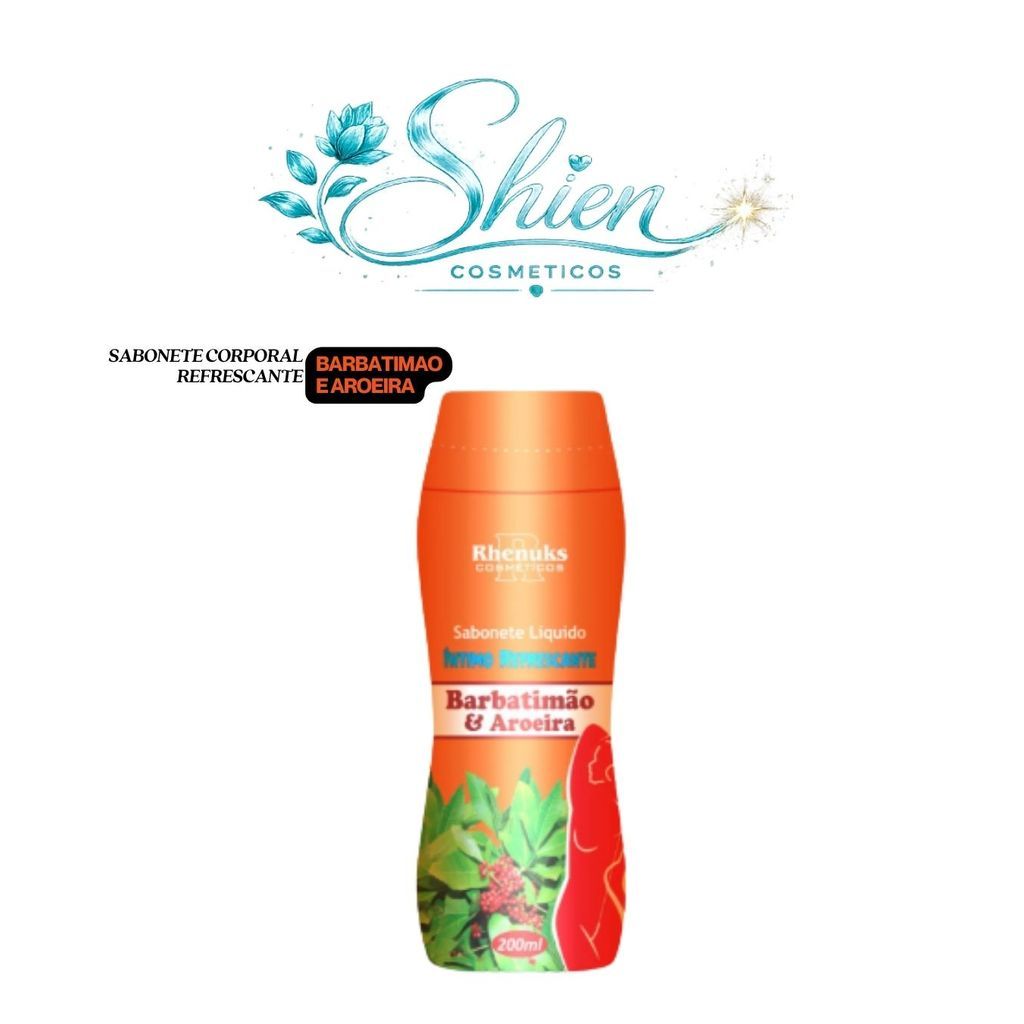 Sabonete Líquido Íntimo Refrescante Barbatimão e Aroeira  200Ml Rhenuks (Afilhado)