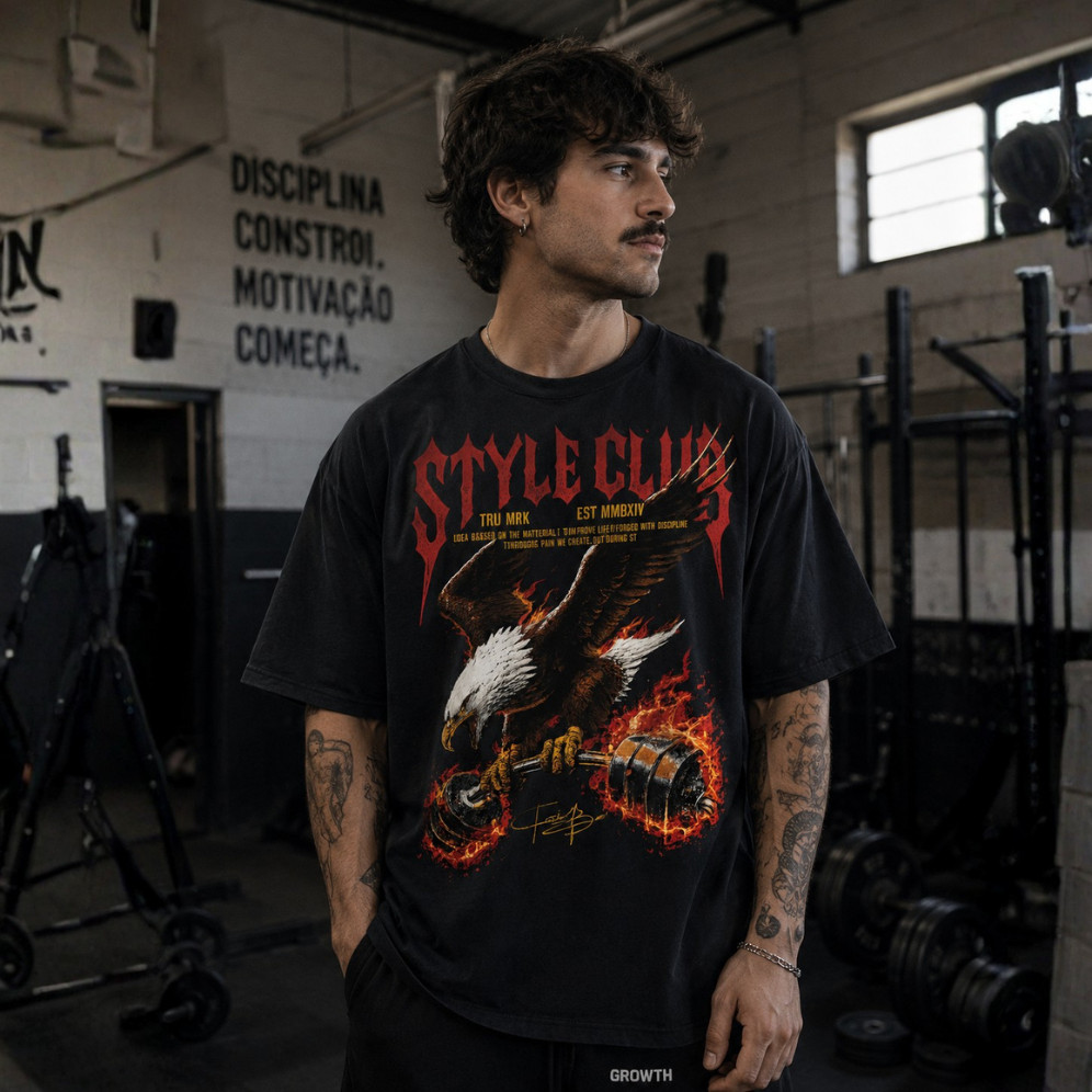 Camiseta Oversized Soldier Mentality Treino Pesado Academia Stretwear Masculino e Feminina Camisa 100% Algodão Estampada