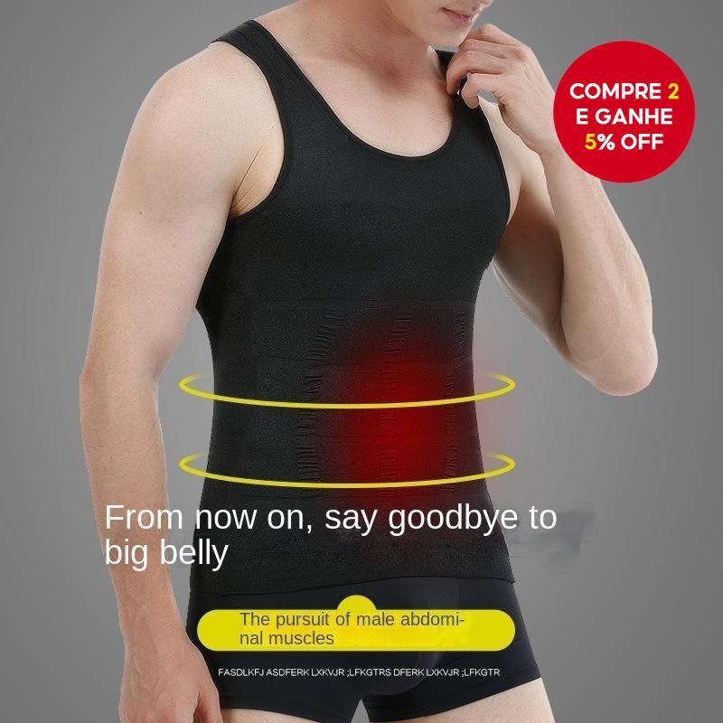 S/M/L/XL/XXL Singlet De Compressão Masculino – Colete Modelador Corporal Emagrecedor