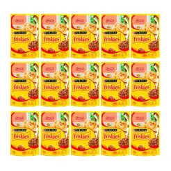 Kit 15 Ração Úmida para Gatos Friskies Adultos Sabor Carne ao Molho em Sachê 85g