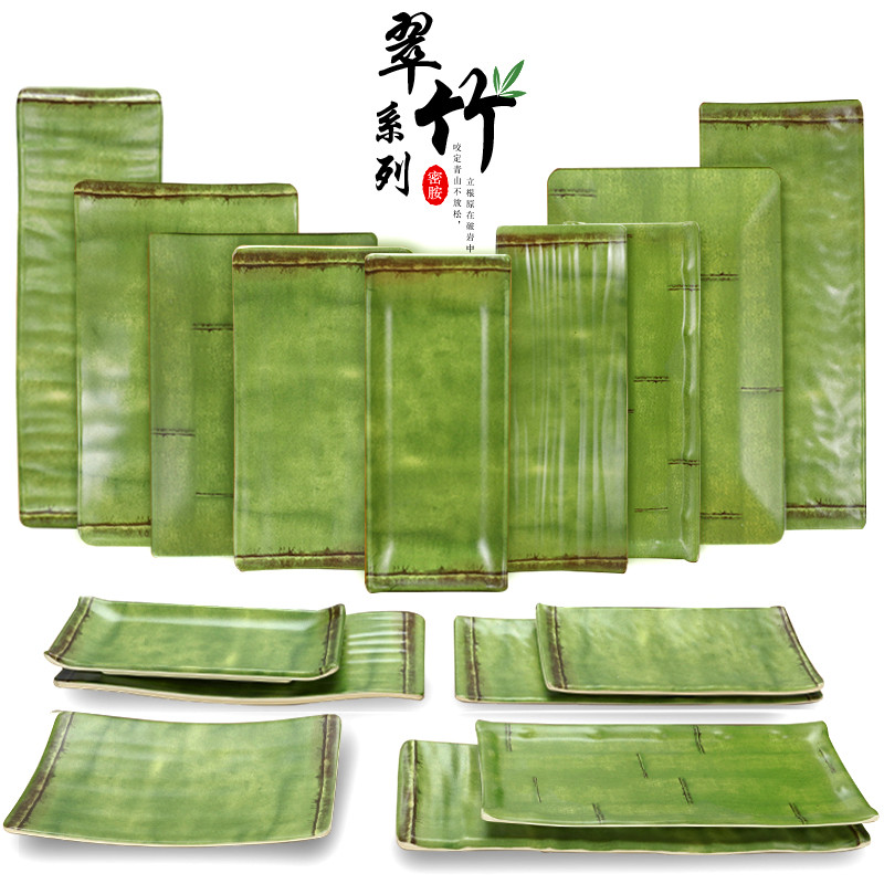 Cuizhu imitação de porcelana Sushi churrasco placa longa tira carne panela quente prato chinês prato frio lanche melamin