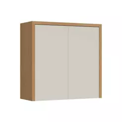 Armário Aéreo p/ Cozinha Condessa c/ 2 Portas 80cm Carvalho/Cinza - Nesher