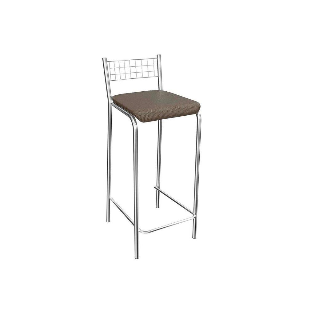 Banqueta de Cozinha Gênova 1B705CR 1 Un Cromado/Courano Marrom - Kappesberg