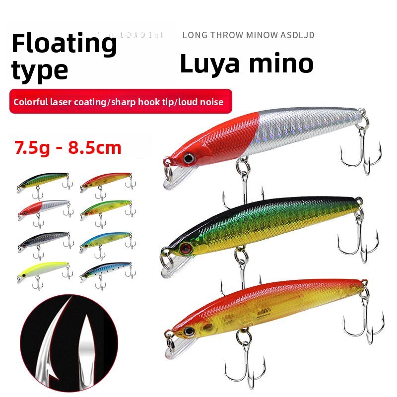 8.5cm 7.5g Minnow isca biônica isca falsa robalo isca falsa isca dura equipamento de pesca Cross-Border E-Commerce