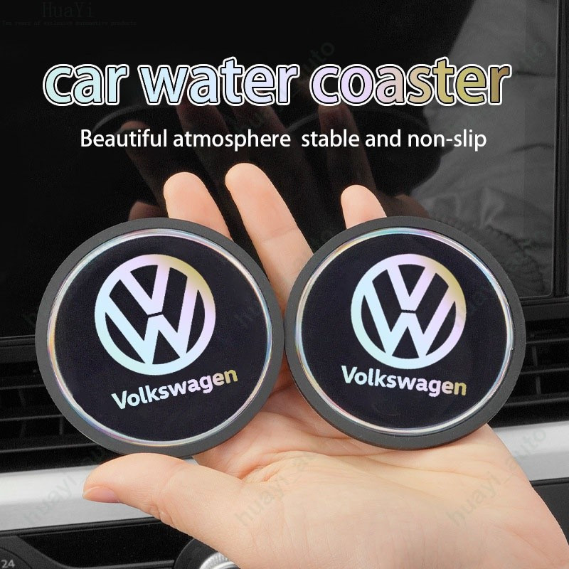 Acessório de Carro: Porta-copos de Silicone Colorido Refletivo a Laser para Volkswagen VW Gol T-cross Nivus Saveiro Taos