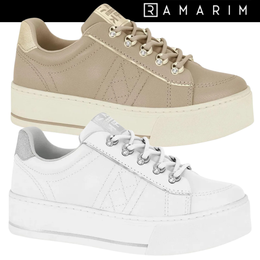 Tênis Feminino Ramarim Casual Plataforma Strass Flatform