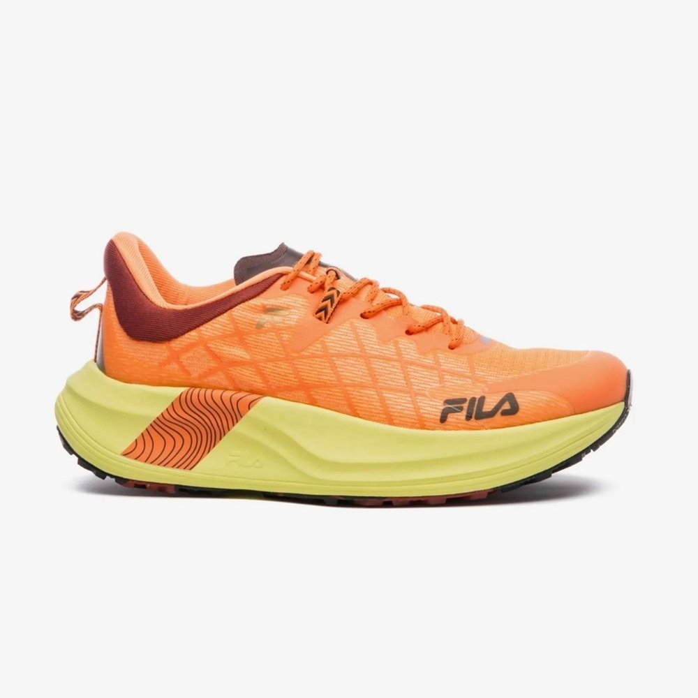 Tênis Fila Racer Skytrail Masculino Laranja Corrida em Trilha Leve Confortável