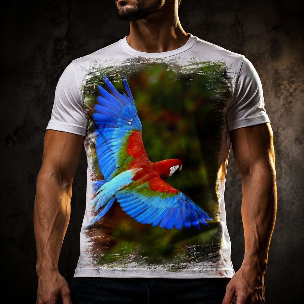 Camisa Camiseta Masculina Ave Passaro Papagaio 4