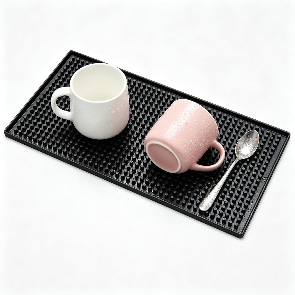 Tapete de Bar XieNie, 6" x 12" Preto, Pequeno Tapete para Café para Balcão de Bar Doméstico, Tapete Antiderrapante para
