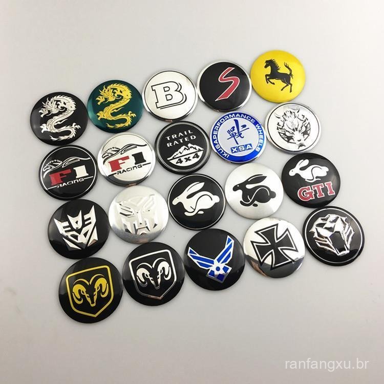 Adesivo para calota central 56mm, adesivo personalizado com logotipo de carro, emblema para cubo de roda, modificação de