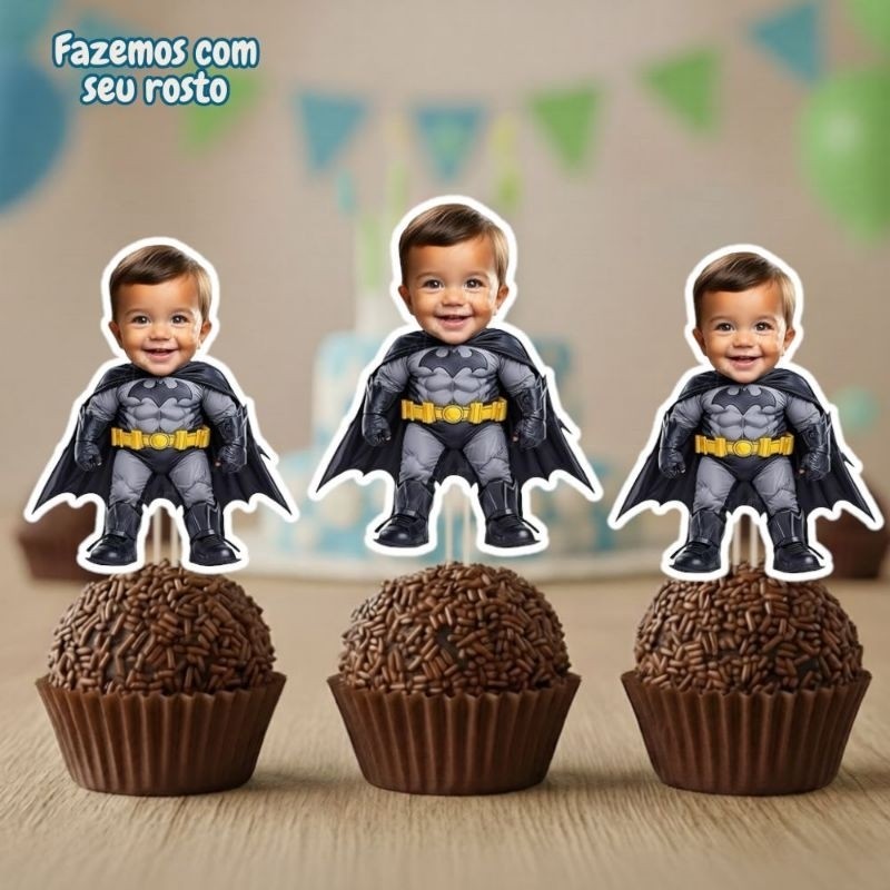 KIT TAGS TOPPERS BATMAN PARA DOCINHO BRIGADEIRO, TAG BATMAN ROSTINHO PERSONALIZADOS BRIGADEIRO CUPCAKE ENFEITE