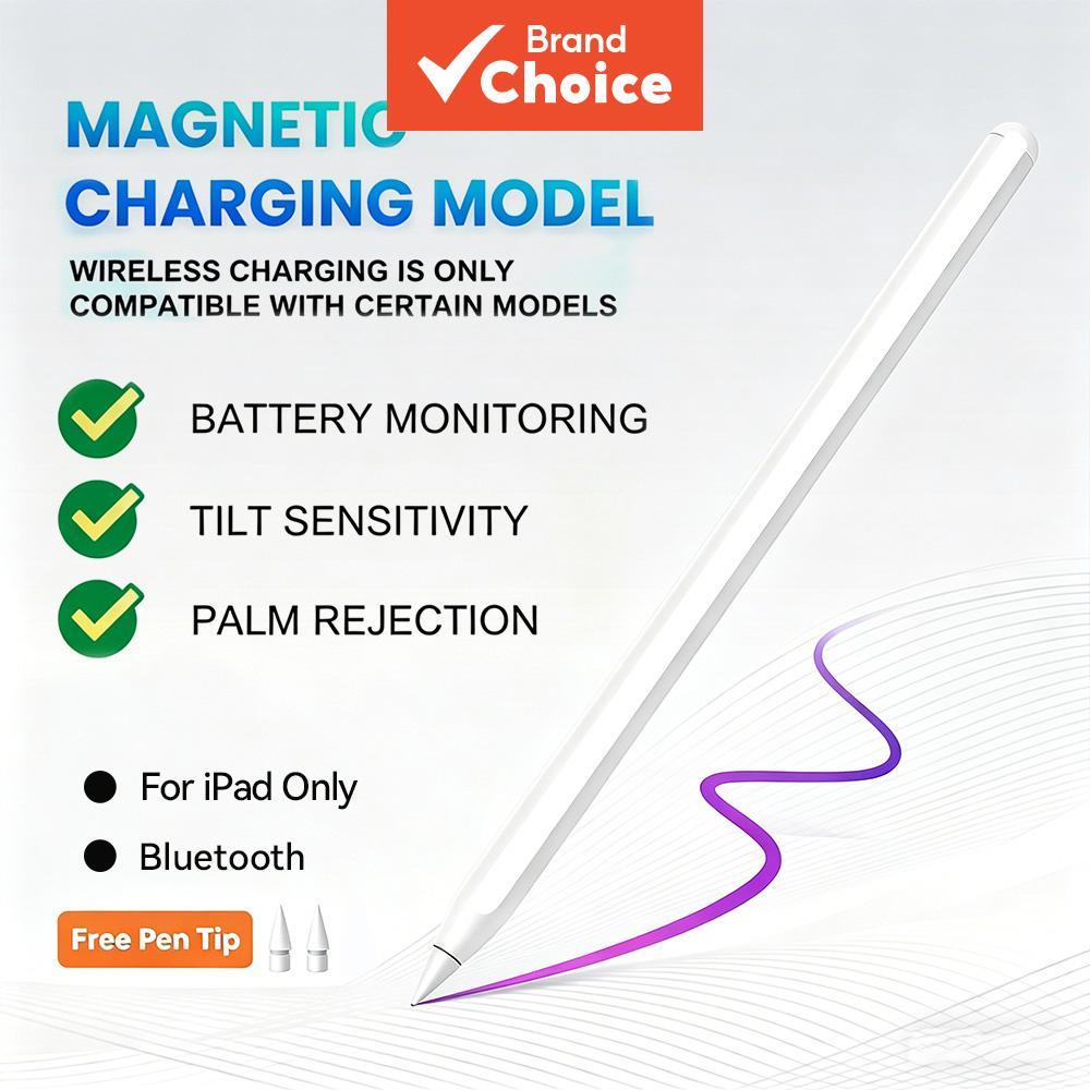 Caneta Stylus Bluetooth TOILEUM com Rejeição de Palma, Controle de Inclinação, Carregamento Magnético, USB-C Tipo-C para
