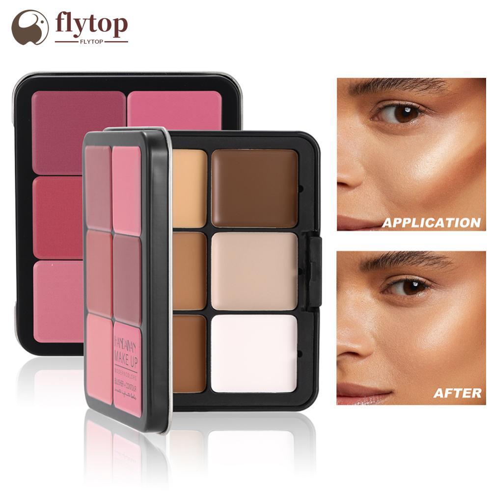 FLYTOP 12 Cores Em Uma Paleta De Rosto Fosco Contorno Bronzer Iluminador Blush Tudo Um Kit De Maquiagem Escultura Facial