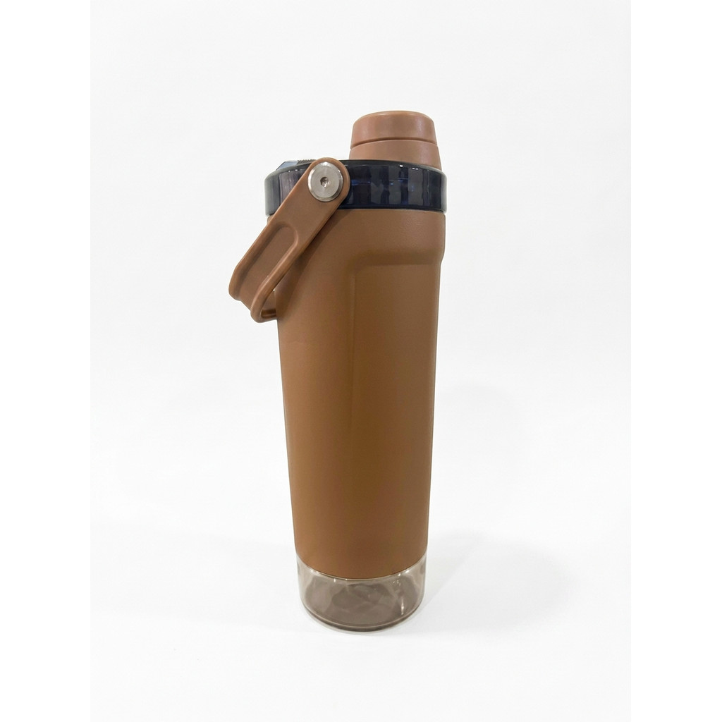 Coqueteleira Térmica Bokasi 591ml c/ Compartimento Porta Suplementos Prática Resistente Academia Fit