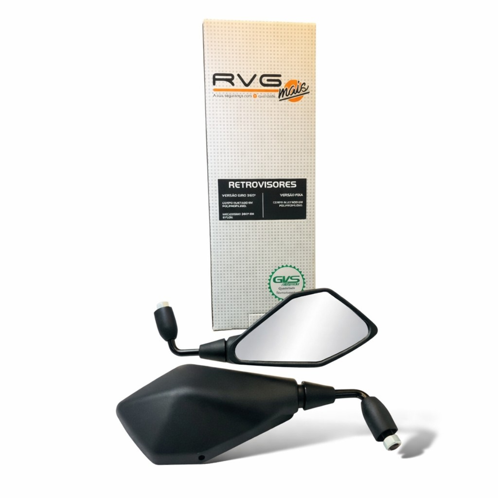 Par Espelho Retrovisor Z400 90º Haste Curta Honda M10 Rvg