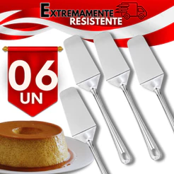 Espátula para Cortar Bolo Torta e Pães de Aço Inox 401 Multiuso Universal MIMI KIT 6