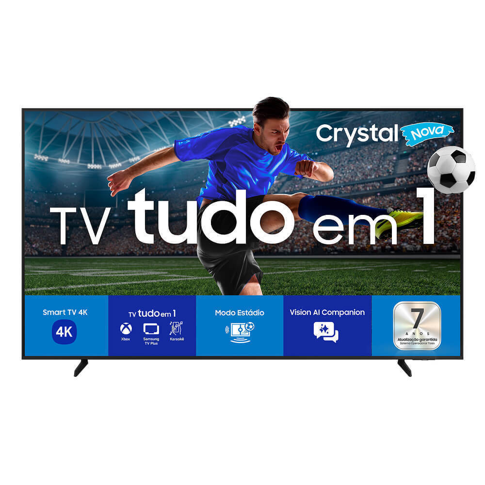 Samsung Smart TV 85" Crystal UHD 4K U8100F 2025, Xbox Cloud Gaming, Canais Gratuitos, Alexa