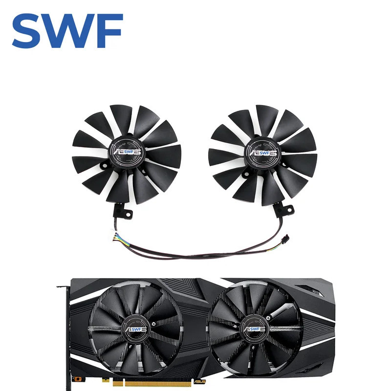 - 87MM FDC10U12S9-C Ventilador De Resfriamento Para ASUS GeForce RTX 2080 2070 2060 DUAL Advanced OC GAMING Placa Gráfic