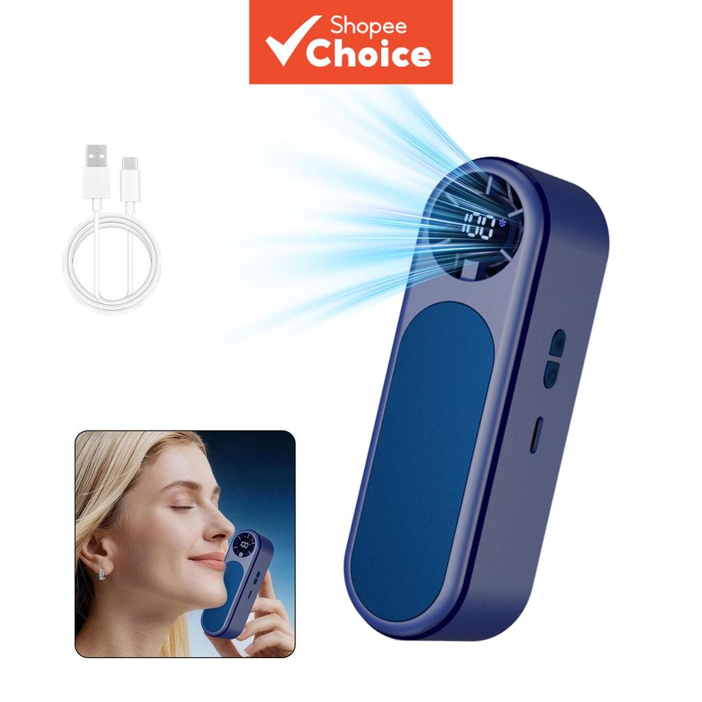 Ventilador de viagem leve e refrescante, mostrador digital de engrenagem, bateria de alta capacidade, design sem as mãos