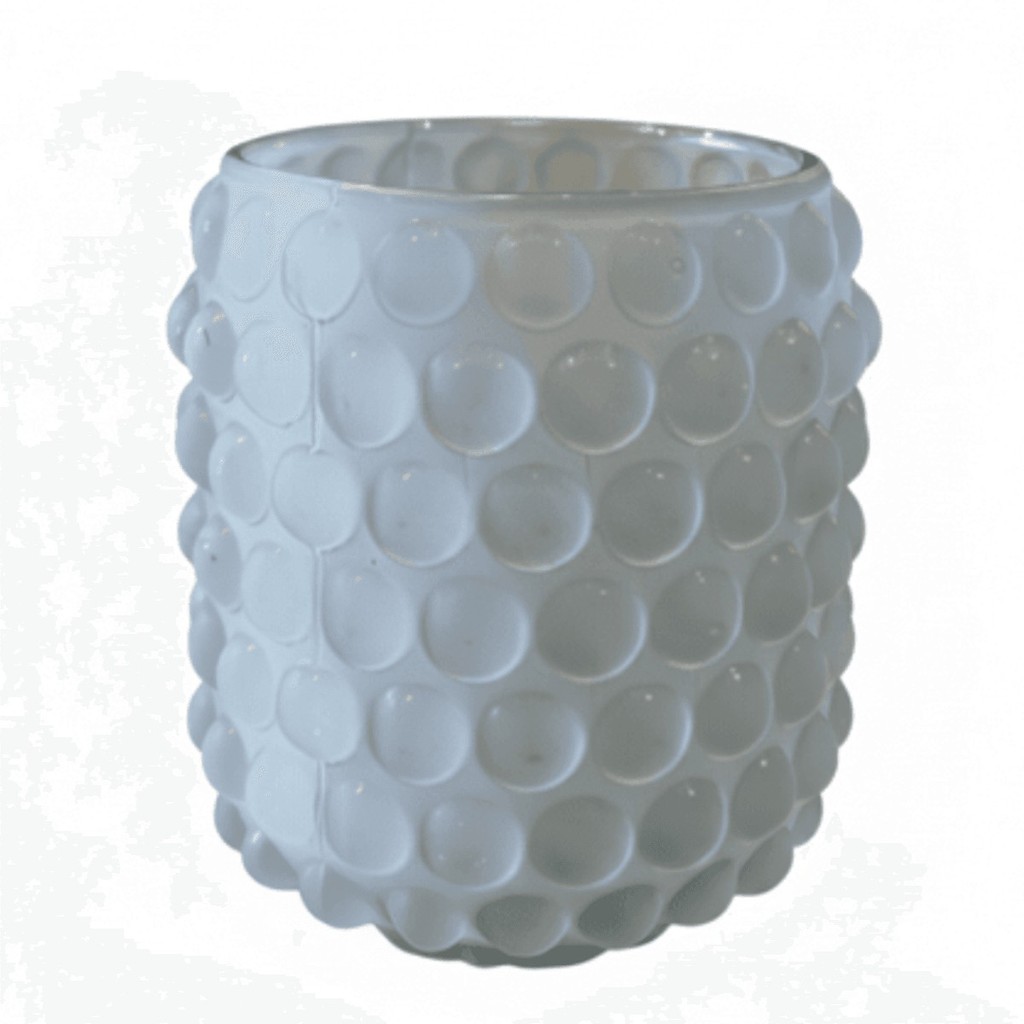 Castiçal Vaso de Bolinha Porta Vela Decorativo Vidro 8,50 cm