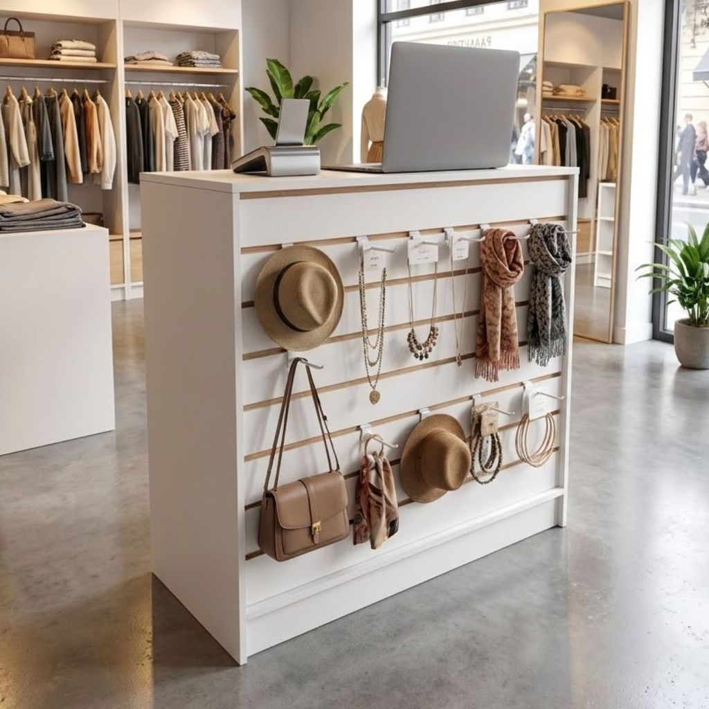 Balcão expositor loja Recepção Consultório Bar Comercio 90 cm branco sem gavetas