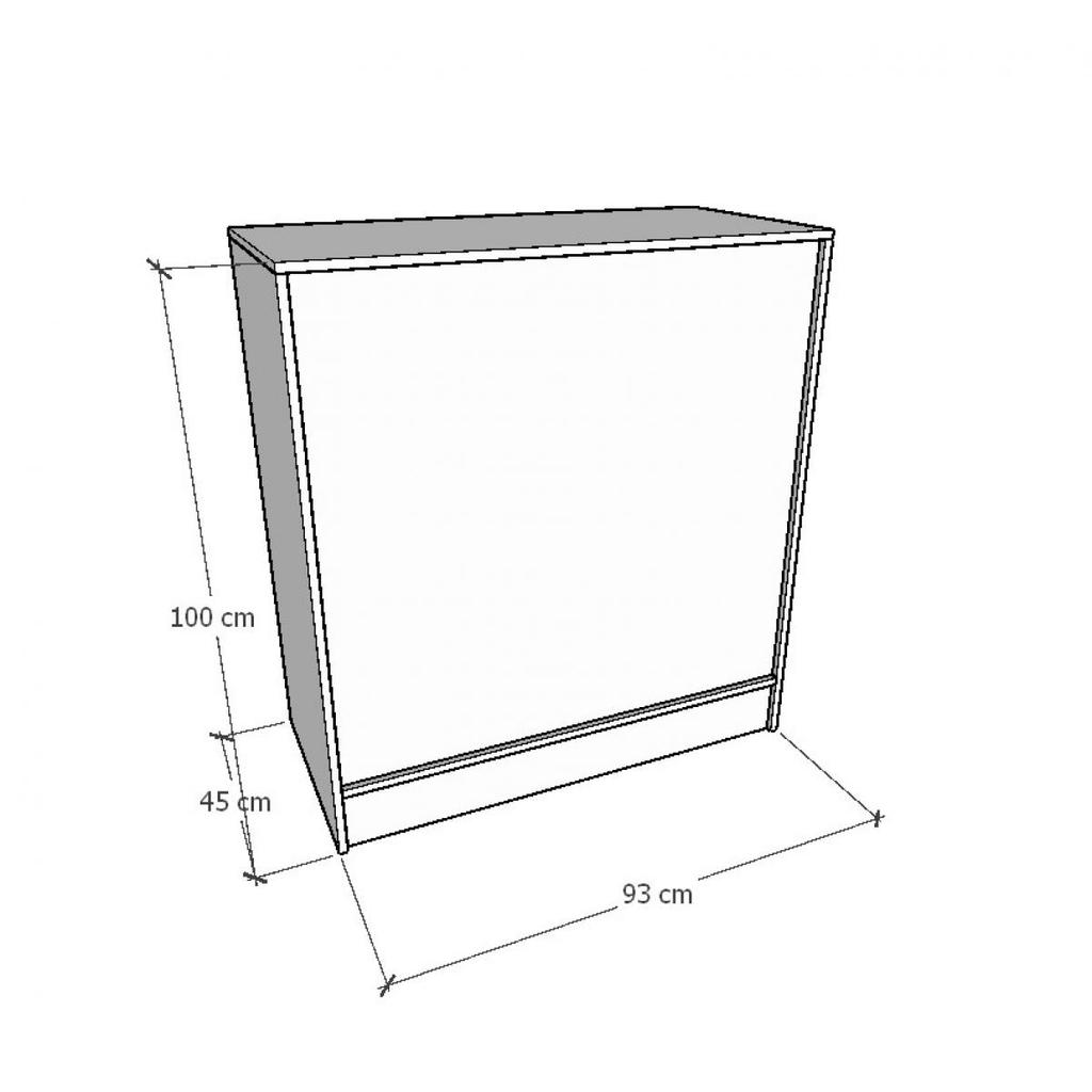 Balcão mdf loja de roupas Recepção Consultório Bar Comercio 90 cm branco sem gavetas — imagem 2 de 2