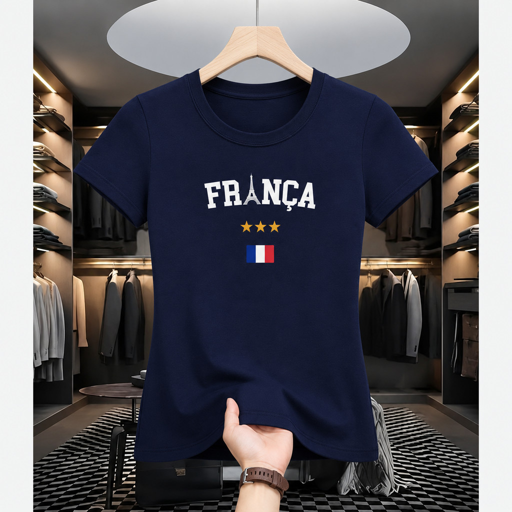 Camisa Camiseta França Paris Torre BABY LOOK COPA DO MUNDO 2026 - VÁRIAS CORES by Mood Vest