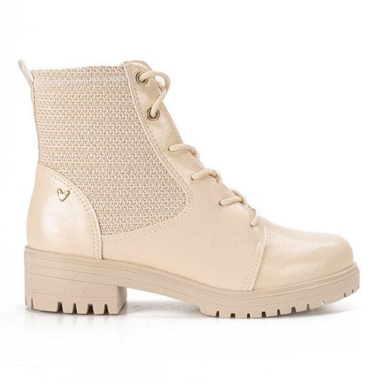 Bota Feminina Coturno Mississipi Salto Baixo 4cm Baunilha Elegante Dia A Dia ORIGINAL Q8473