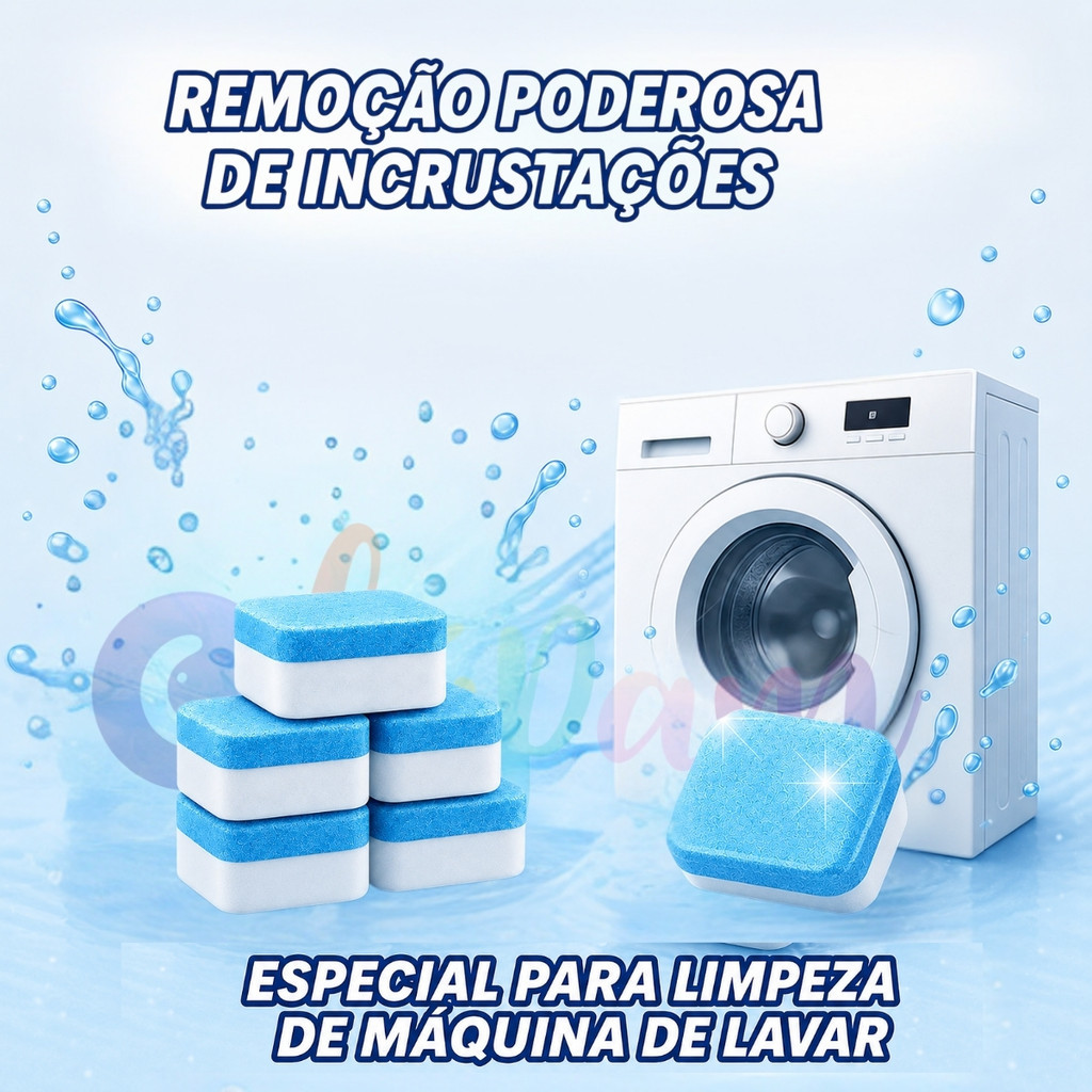 Detalhes do Kit 12/24/30 Pastilhas Limpadoras Para Maquina De Lavar Roupas Higiênização Profunda