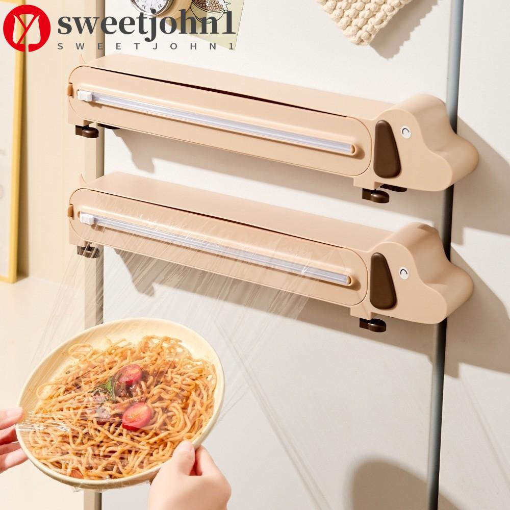 SWEETJOHN1 Dispensador De Filme Para Alimentos , Plástico Caixa De Armazenamento , Cortador Extensível Em Formato De Cac