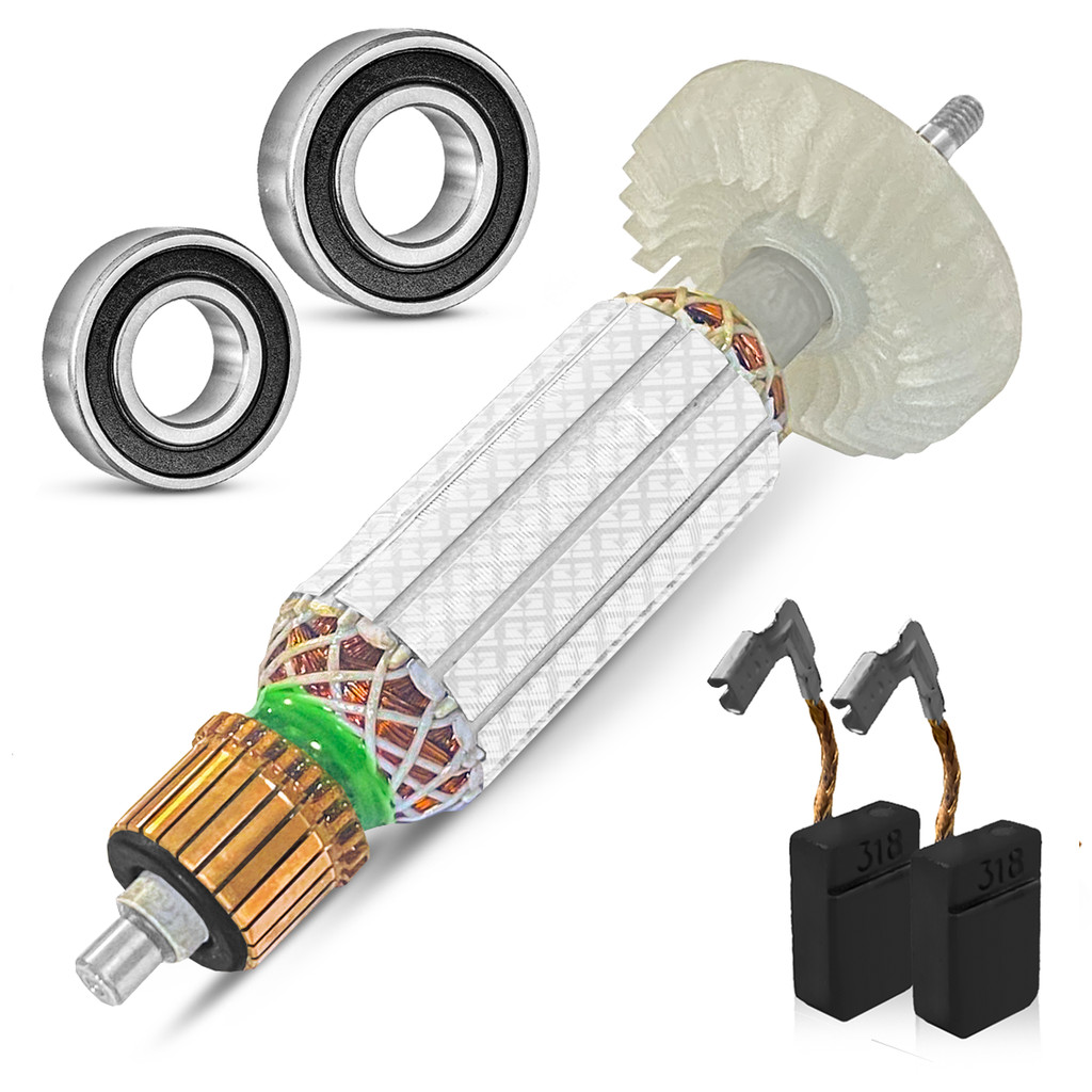 Induzido Com Carvão e Rolamentos Para Esmerilhadeira 9557hn / 9557hp / 9557nb / 9557pb / ga2014 127v