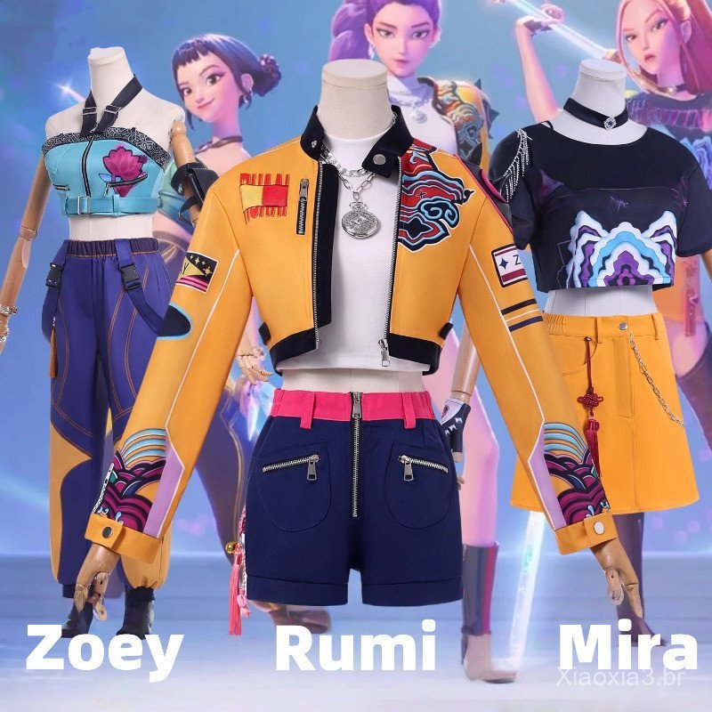 Fantasia de Cosplay Kpop Demon Hunters Rumi Zoey Mira, Traje de Caçadora de Demônios, Ídolo Feminino, Tamanho Plus, para