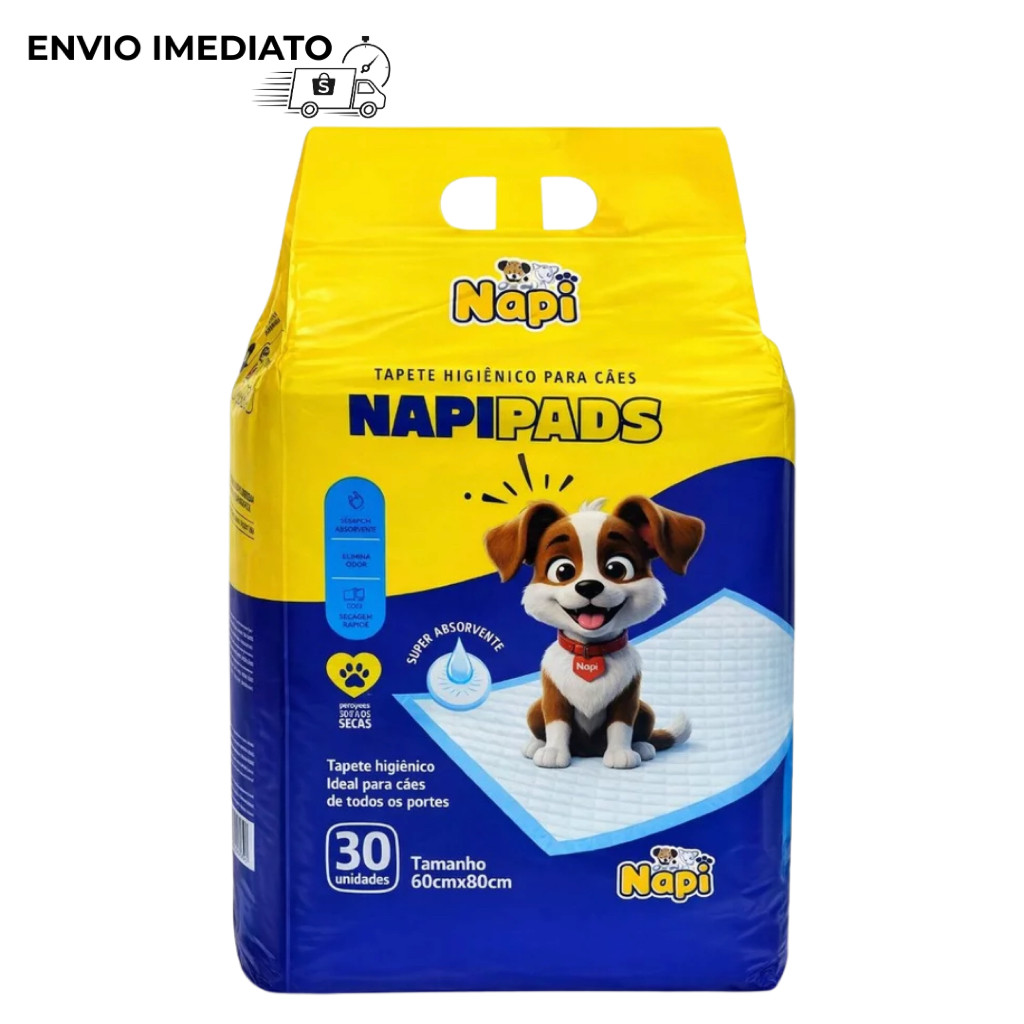Tapetes Higiênicos 30 Unidades 80x60 Para Cachorro Pets Napi Pads Grande Ultra Absorção Promoção