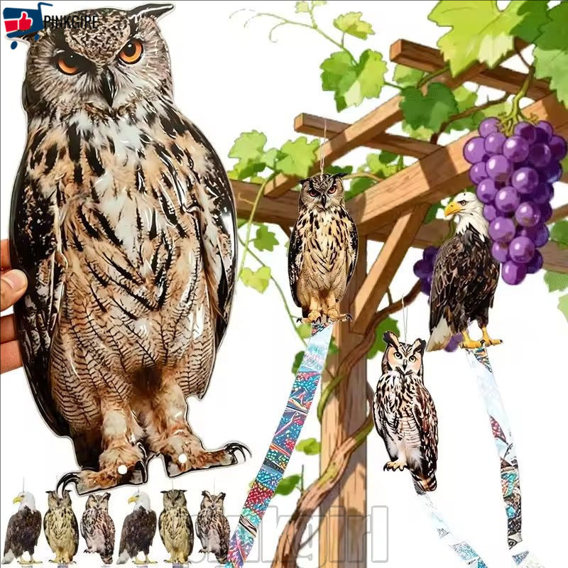 [Rdy Stk] Repelente De Pássaros De Coruja Biônica Acrílica-Decoração De Jardim-À Prova D'água , De Sol-Antipássaros-Ping