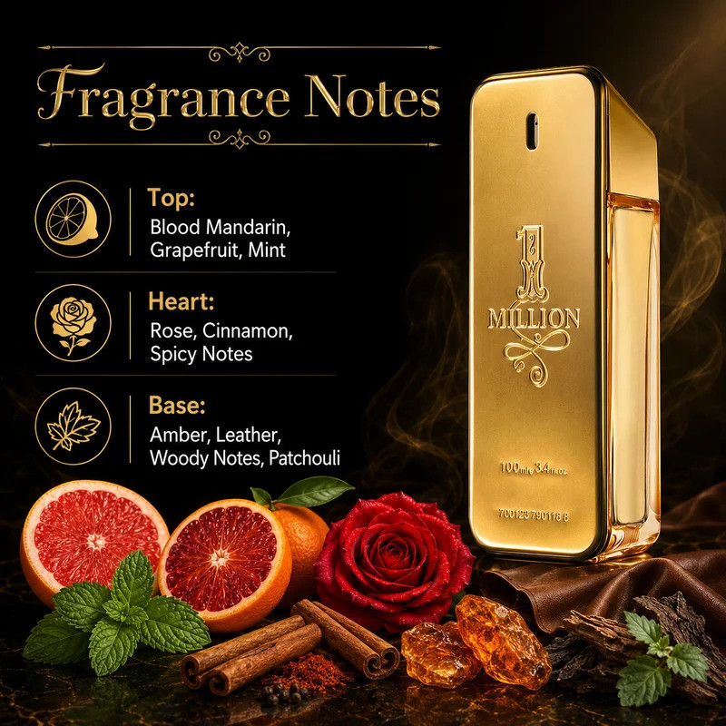 1 Milhão Masculino Eau De Toilette 100ml Garrafa De Ouro De Luxo Amadeirado Fragrância Picante Spray De Perfume De Longa