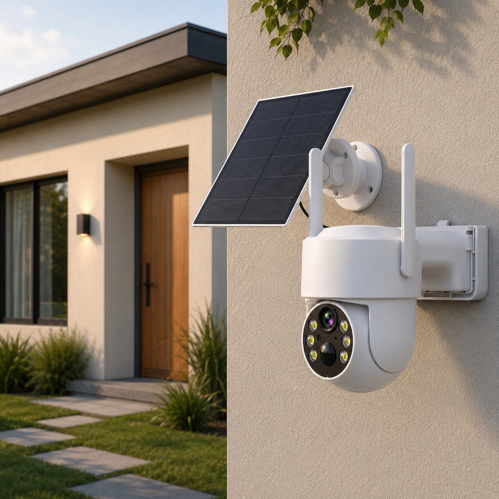 Câmera Externa Solar Wi-Fi HD com Monitoramento pelo Celular Pinduoduo